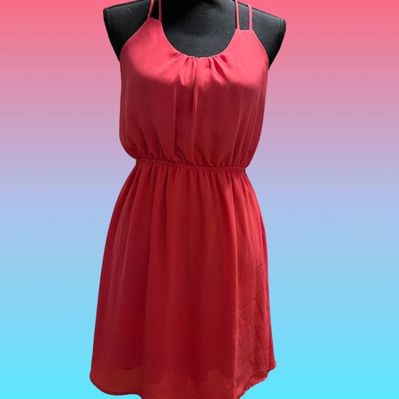 HOT PINK STRAPPY MINI DRESS - Picture 5 of 13